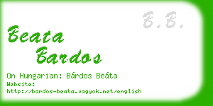 beata bardos business card