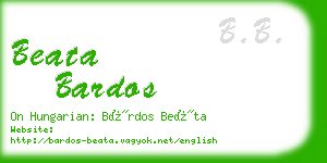 beata bardos business card